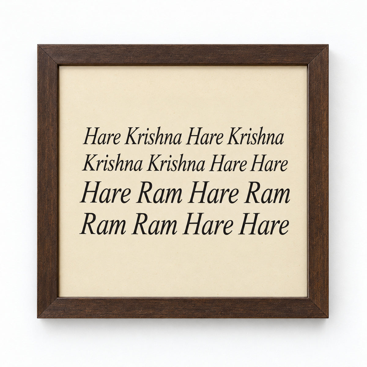 Bhakti Frame Set, Dark brown, Hare Krishna mantra