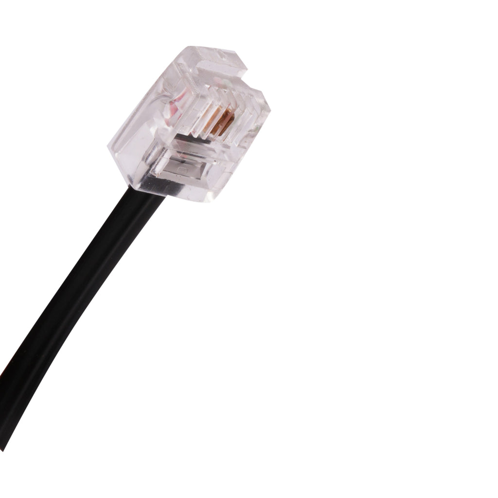 Telephone cable plug, close view